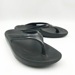 OOFOS OOlala Black Recovery Flip Flop Thong Comfort Sandals Womens 7